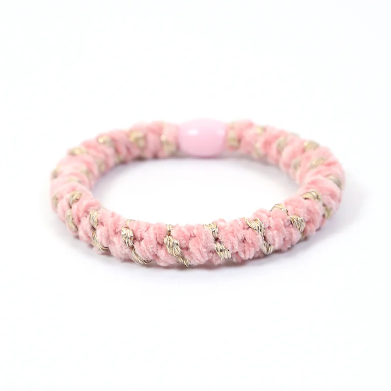 I Love Beauty Hårstrikk Pink/Gold Velvet v:9154112 I Love Beauty Hårstrikk Pink/Gold Velvet v:9154112