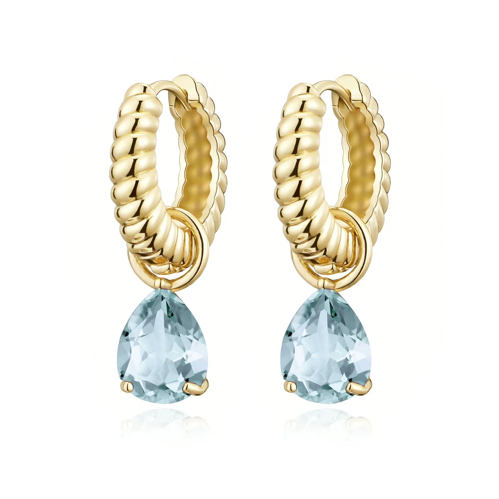 Nora Norway Mira Drop Ear Gold Aqua v:2120540 Nora Norway Mira Drop Ear Gold Aqua v:2120540