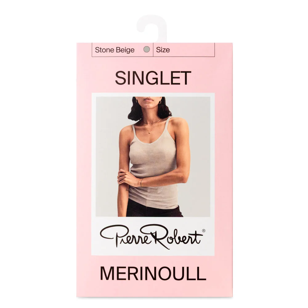 Pierre Robert Wool Singlet Stone Beige v:6035577