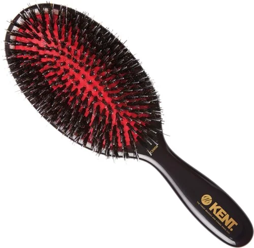 Kent Brushes Classic Shine Medium Black Porcupine Mixed Bristle Hairbrush v:3230392
