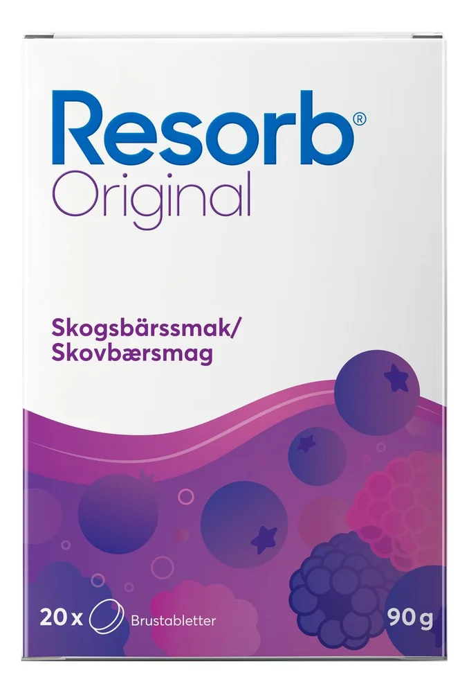 Resorb Original Skogsbær – 2 x 10 brusetabl. v:9877662
