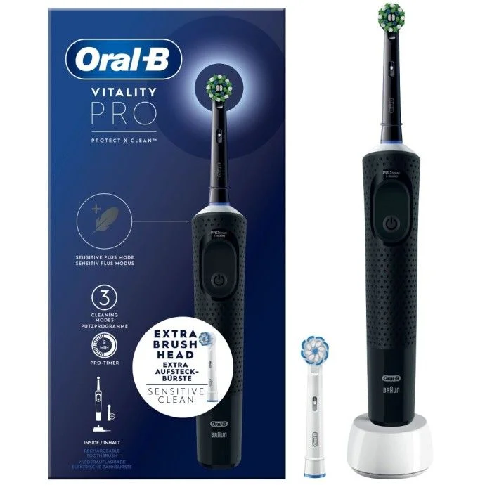 Oral-B Vitality Pro elektrisk tannbørste Svart med 2 børstehoder v:3759224