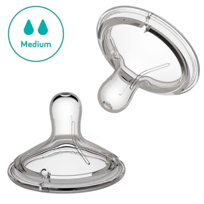 Nanobébé silikon flaskesmokker 3 mnd+ medium flow 2 pk v:4481049