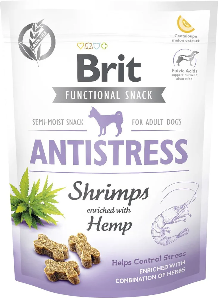Brit Care Dog Functional Snack Antistress, reker og hamp – 150 g v:5486971 Brit Care Dog Functional Snack Antistress, reker og hamp – 150 g v:5486971