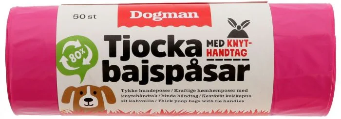 Dogman Hundeposer med håndtak 50p Rosa v:8692986 Dogman Hundeposer med håndtak 50p Rosa v:8692986