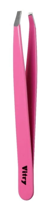Vitry Tweezers Crab Ends Stainless Steel Pink v:9877171