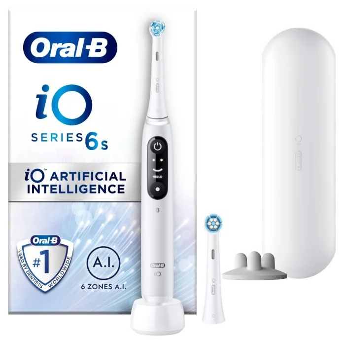 Oral-B iO 6S elektrisk tannbørste hvit med ekstra børstehode v:4895841 Oral-B iO 6S elektrisk tannbørste hvit med ekstra børstehode v:4895841