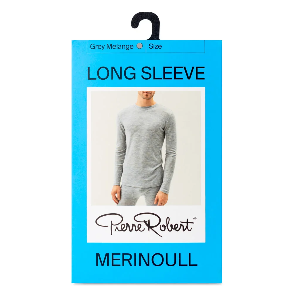 Pierre Robert Wool Long Sleeve Men Grey Melange v:2457709