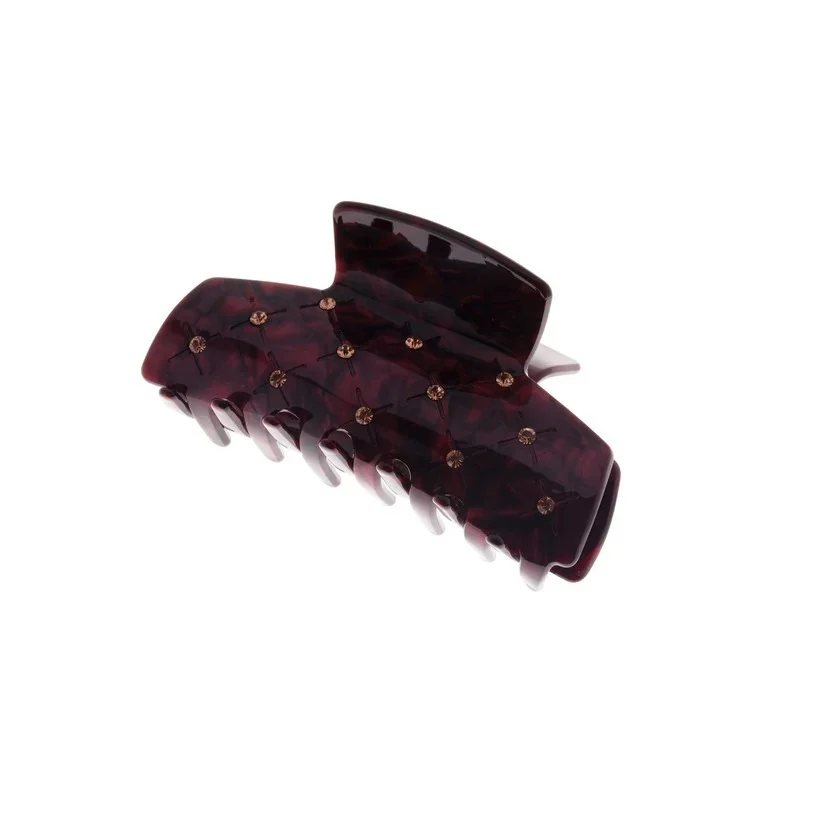 Nora Norway Hairclip Square Burgundy Black 11cm v:2270358