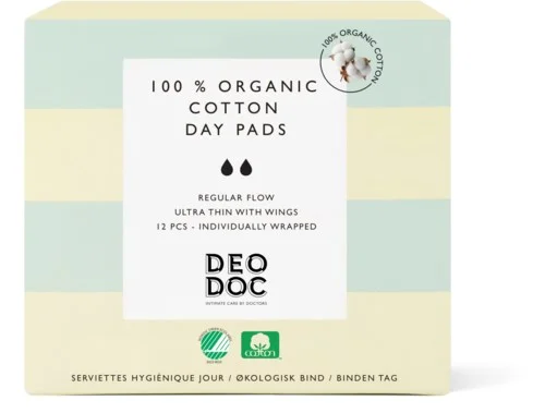 DeoDoc 101 % Organic Cotton Day pads 12 stk v:1844019 DeoDoc 101 % Organic Cotton Day pads 12 stk v:1844019
