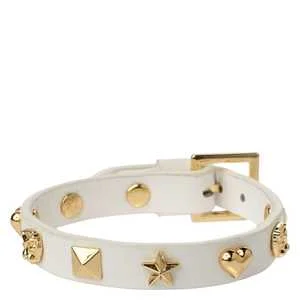 DARK Leather Sign Stud Bracelet White v:8318507 DARK Leather Sign Stud Bracelet White v:8318507