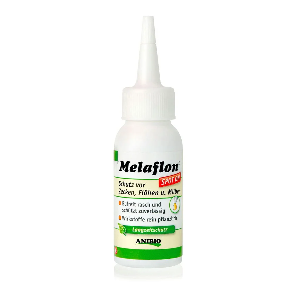 Melaflon Spot On-dråper fra Anibio mot lopper og flått – 50 ml v:4686239
