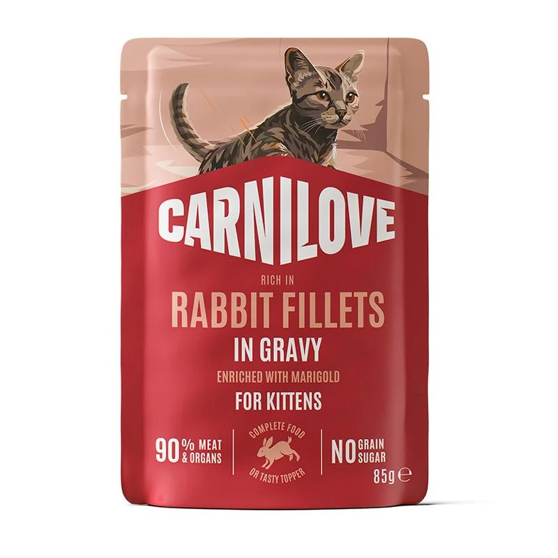 Carnilove Cat Pouch våtfôr til kattunger m. kanin – 85 g v:6037785