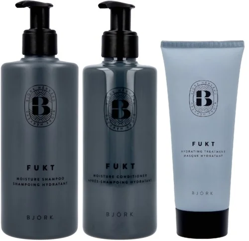 Björk FUKT Bundle Shampoo 250 ml & Conditioner 250 ml & Treatment Masque 200 ml v:9595233 Björk FUKT Bundle Shampoo 250 ml & Conditioner 250 ml & Treatment Masque 200 ml v:9595233