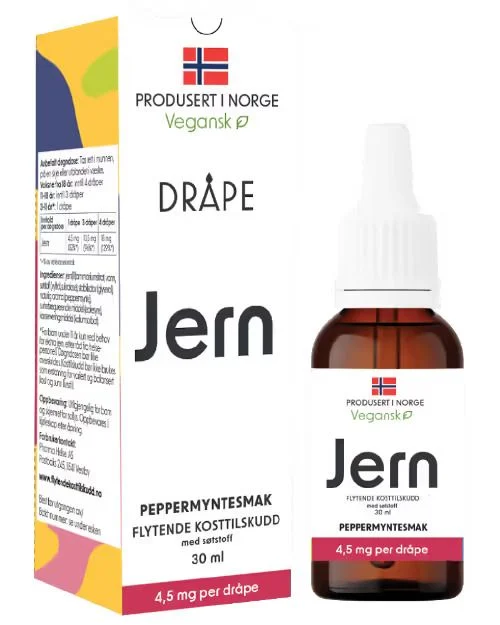 Dråpe Vegansk Jern Peppermynte 30 ml v:1693156 Dråpe Vegansk Jern Peppermynte 30 ml v:1693156