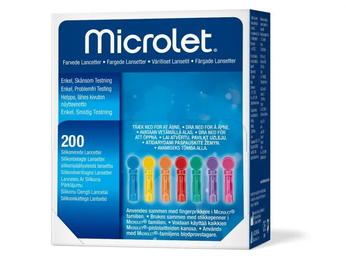 Ascensia Microlet farget lansett 200 stk v:2213377 Ascensia Microlet farget lansett 200 stk v:2213377