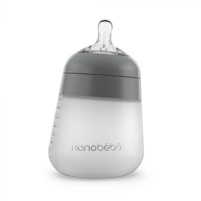 Nanobébé Flexy silikon tåteflaske myk grå 270 ml 1 stk v:2281656