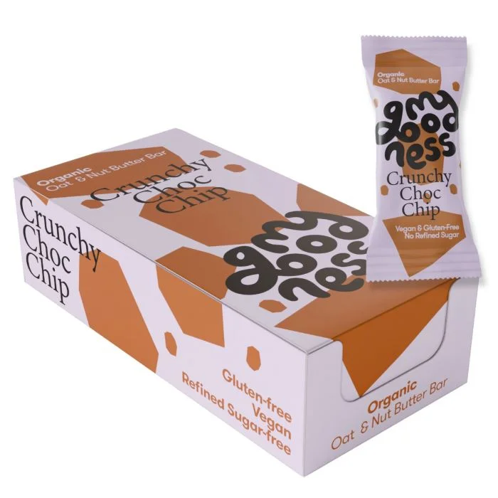 My Goodness Crunchy Choc Chip Oat & Nut Butter Bar 30 g 15 stk v:4464207 My Goodness Crunchy Choc Chip Oat & Nut Butter Bar 30 g 15 stk v:4464207