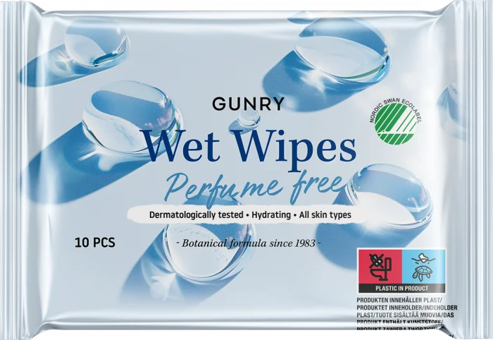 GUNRY Wet Wipes parfymefri 10 stk v:1859940 GUNRY Wet Wipes parfymefri 10 stk v:1859940