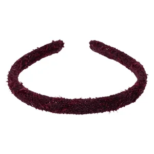 DARK Tweed Hair Band Thin Bordeaux v:3931110