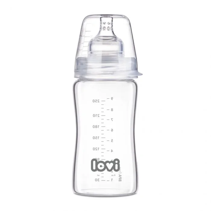LOVI glassflaske tåteflaske 3 mnd+ 250 ml v:2568110 LOVI glassflaske tåteflaske 3 mnd+ 250 ml v:2568110