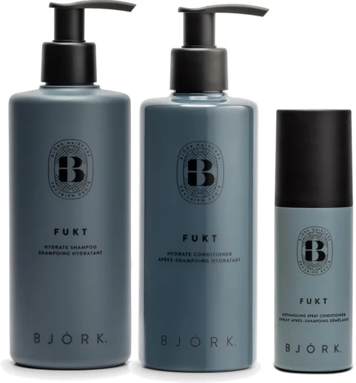 Björk FUKT Bundle Shampoo 300 ml & Conditioner 250 ml & Spray Conditioner 150 ml v:7375177 Björk FUKT Bundle Shampoo 300 ml & Conditioner 250 ml & Spray Conditioner 150 ml v:7375177