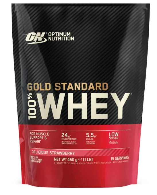 ON 100% Whey GOLD Standard Whey Delicious Strawberry 450g v:8878699 ON 100% Whey GOLD Standard Whey Delicious Strawberry 450g v:8878699