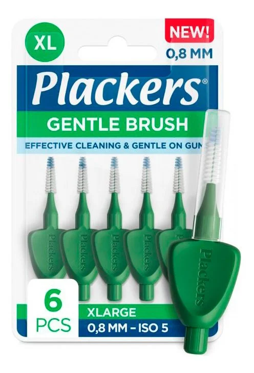 Plackers Gentle Brush XL 0,8 mm – 6 stk. v:1113716 Plackers Gentle Brush XL 0,8 mm – 6 stk. v:1113716