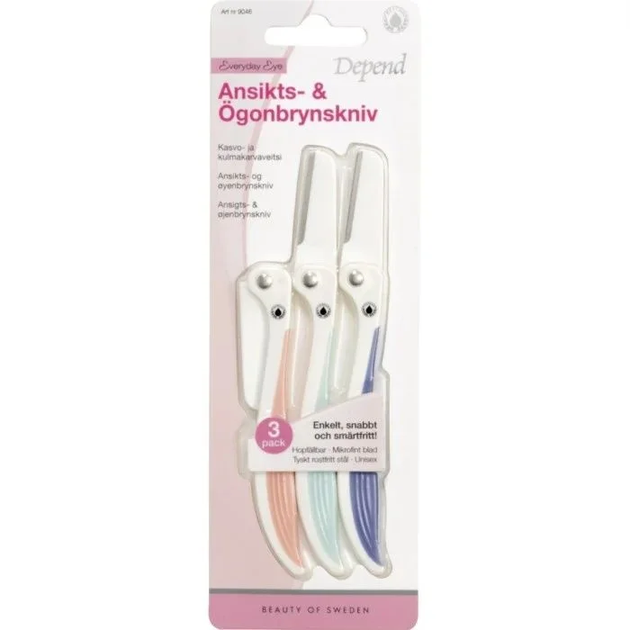 Depend Ansikts & Øyenbrynskniv 3 stk v:8380322