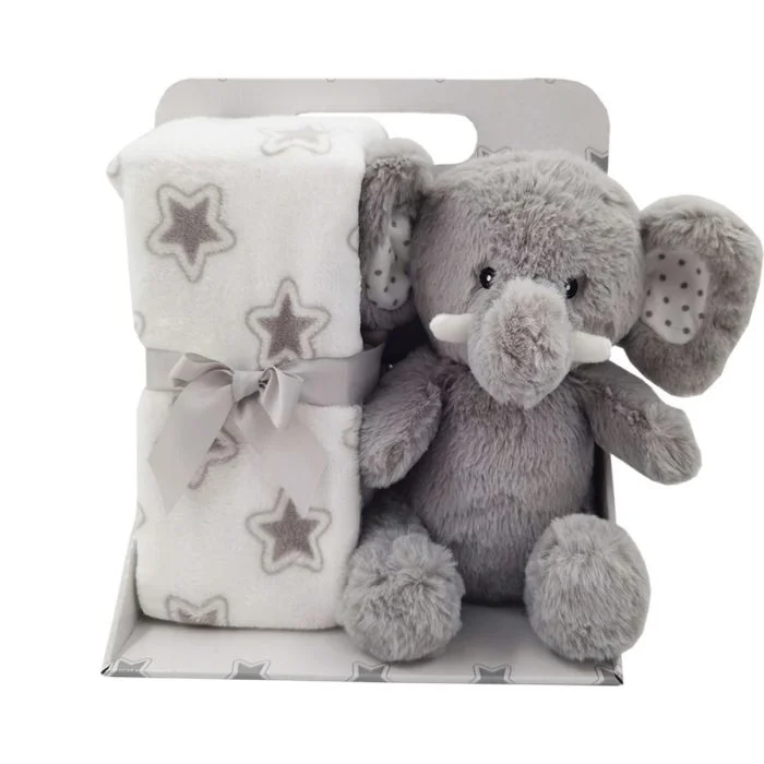 Carlo Baby fleeceteppe med elefantbamse v:7415513