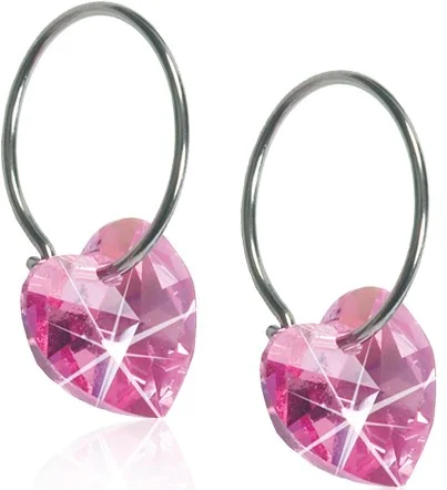 Blomdahl Natural Titanium Heart Sleeper 14mm Rose v:4419355