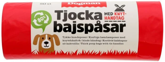 Dogman Hundeposer med håndtak 50p Rød v:3985105 Dogman Hundeposer med håndtak 50p Rød v:3985105