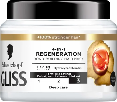 Schwarzkopf Gliss 4-In-1 Regeneration Bond-Building Hair Mask 400 ml v:4014622 Schwarzkopf Gliss 4-In-1 Regeneration Bond-Building Hair Mask 400 ml v:4014622