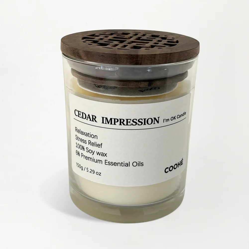 I’M OK Soy Wax Aroma Candle Cedar Impression 150 g – COOHÉ v:7019042 I’M OK Soy Wax Aroma Candle Cedar Impression 150 g – COOHÉ v:7019042