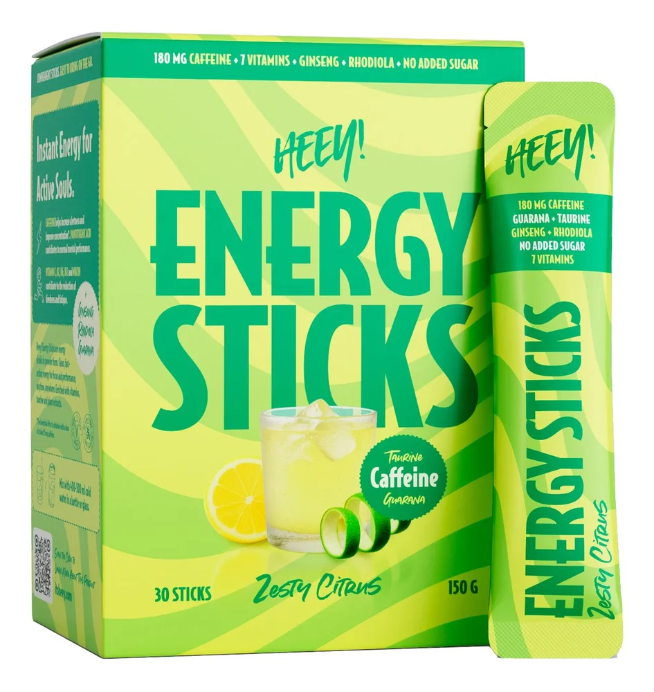 Heey! Energy Sticks Koffein + Guarana Zesty Citrus - 30 stk. v:5171346