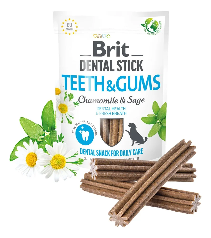 Brit Care Dental Stick, kamille & salvie – 7 stk. v:3627619 Brit Care Dental Stick, kamille & salvie – 7 stk. v:3627619