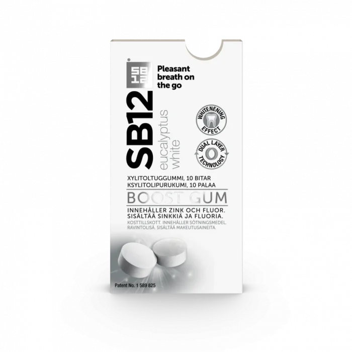 SB12 Boost Eucalyptus White tyggegummi 10 stk v:4121191 SB12 Boost Eucalyptus White tyggegummi 10 stk v:4121191