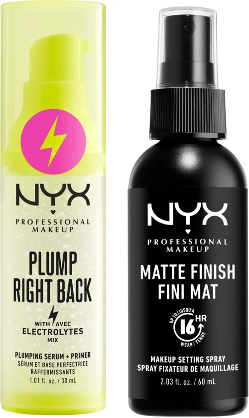 NYX PROFESSIONAL MAKEUP Bundle Plump Right Back Primer + Serum 30 ml & Matte Finish Setting Spray 60 ml v:6023636 NYX PROFESSIONAL MAKEUP Bundle Plump Right Back Primer + Serum 30 ml & Matte Finish Setting Spray 60 ml v:6023636