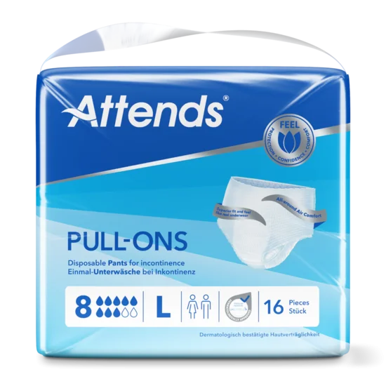 Attends Pull-Ons 8 bleiebukse str L 16 stk v:4904017 Attends Pull-Ons 8 bleiebukse str L 16 stk v:4904017