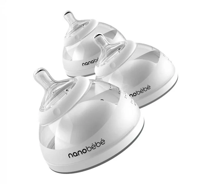 Nanobébé tåteflaske 0 mnd+ grå 150 ml 3 pk v:2474155