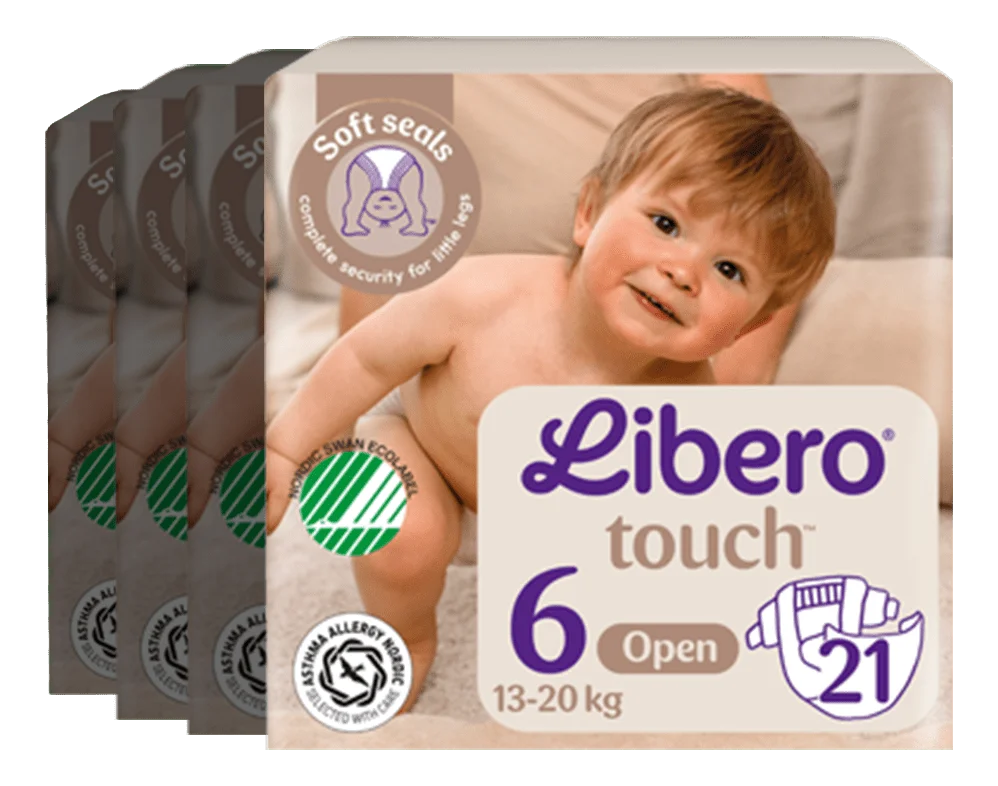 Libero Touch 6 åpen bleie – 4 x 21 stk. v:7702937 Libero Touch 6 åpen bleie – 4 x 21 stk. v:7702937