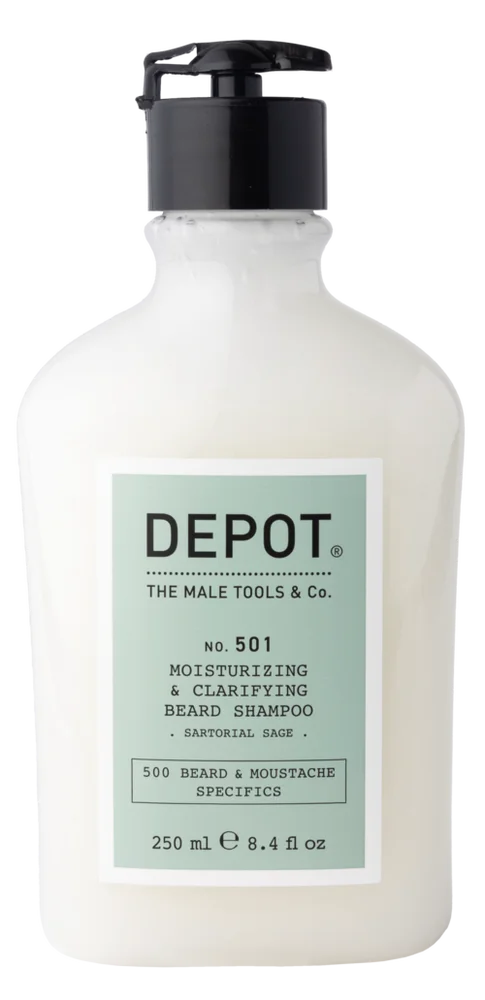 DEPOT MALE TOOLS No. 501 Moisturizing & Clarifying Beard Shampoo Sartorial Sage 250 ml v:7980055 DEPOT MALE TOOLS No. 501 Moisturizing & Clarifying Beard Shampoo Sartorial Sage 250 ml v:7980055