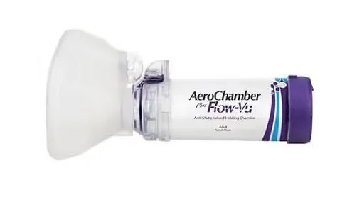 Aerochamber +Flow-Vu maske voksen liten 1 stk v:5813975 Aerochamber +Flow-Vu maske voksen liten 1 stk v:5813975