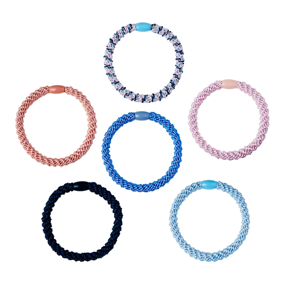 Woven Hair Tie Blu Mix 6-P Beauty v:5741632