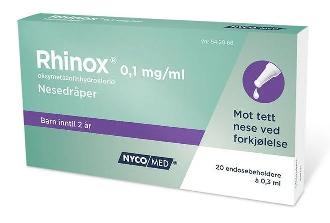 Rhinox 0,1 mg/ml nesedråper 20×0,3 ml v:9511170 Rhinox 0,1 mg/ml nesedråper 20×0,3 ml v:9511170