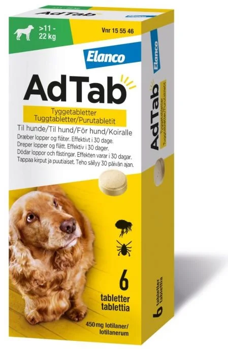 AdTab Vet Tyggetablett 450 mg Hund 6 stk v:6188297 AdTab Vet Tyggetablett 450 mg Hund 6 stk v:6188297