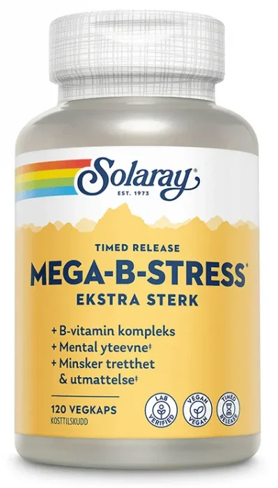 Solaray Mega-B-Stress ekstra sterk 120 kapsler v:5810164