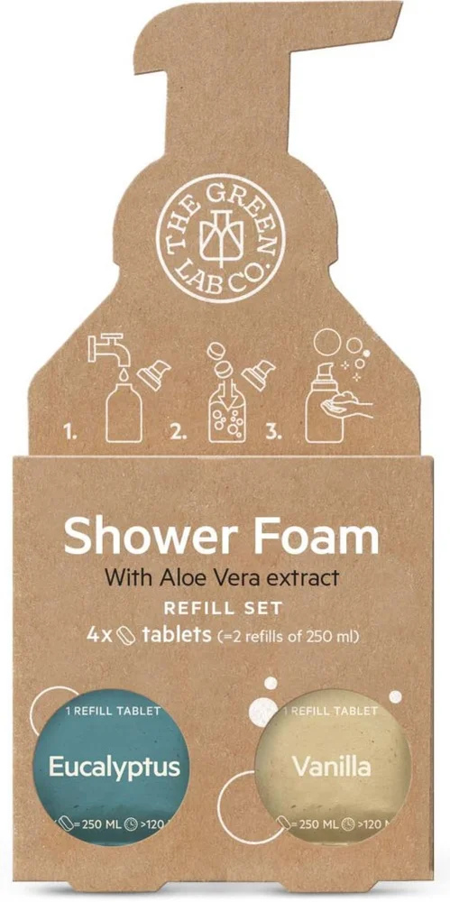 The Green Lab Co. Refill Shower Foam Eucalyptus & Vanilla 4x125ml v:2802119